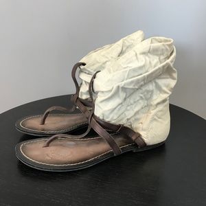 LOVELY PEOPLE Canvas Leather Beverly Sandals